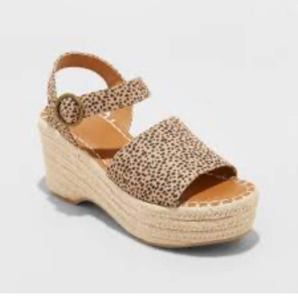 Universal Thread Cheetah Print Espadrille Platform Strappy Sandal Size 8